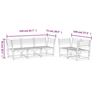 vidaXL 5 Piece Garden Sofa Set Solid Wood Pine