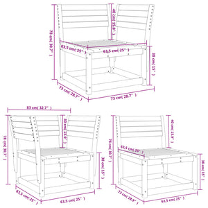 vidaXL 5 Piece Garden Sofa Set Solid Wood Pine