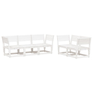 vidaXL 5 Piece Garden Sofa Set White Solid Wood Pine