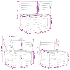 vidaXL 5 Piece Garden Sofa Set White Solid Wood Pine