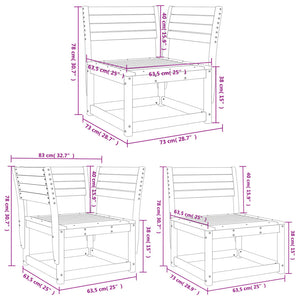 vidaXL 5 Piece Garden Sofa Set Impregnated Wood Pine