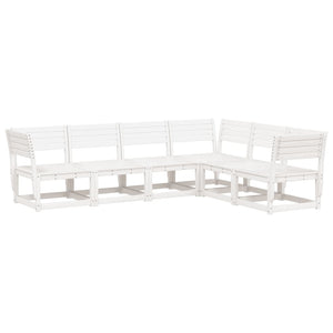 vidaXL 6 Piece Garden Sofa Set White Solid Wood Pine