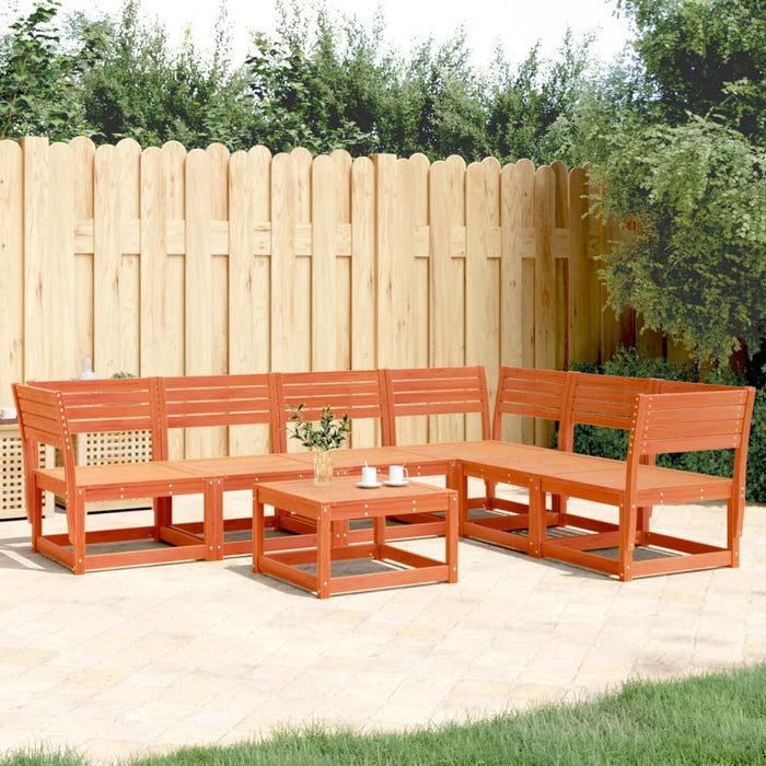 vidaXL 6 Piece Garden Sofa Set Wax Brown Solid Wood Pine