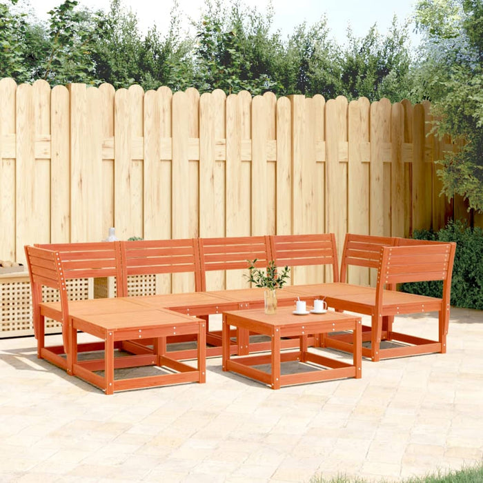 vidaXL 6 Piece Garden Sofa Set Wax Brown Solid Wood Pine