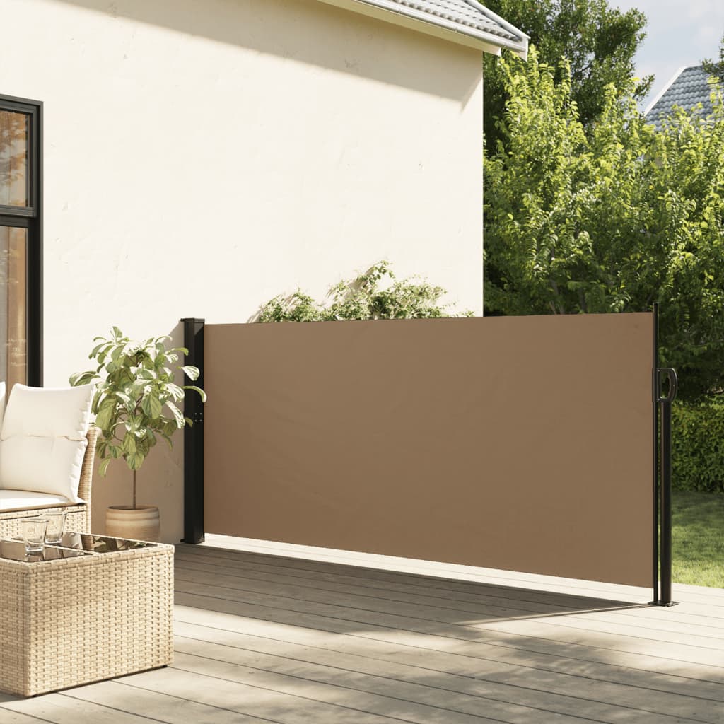 vidaXL Retractable Side Awning Taupe 100x300 cm