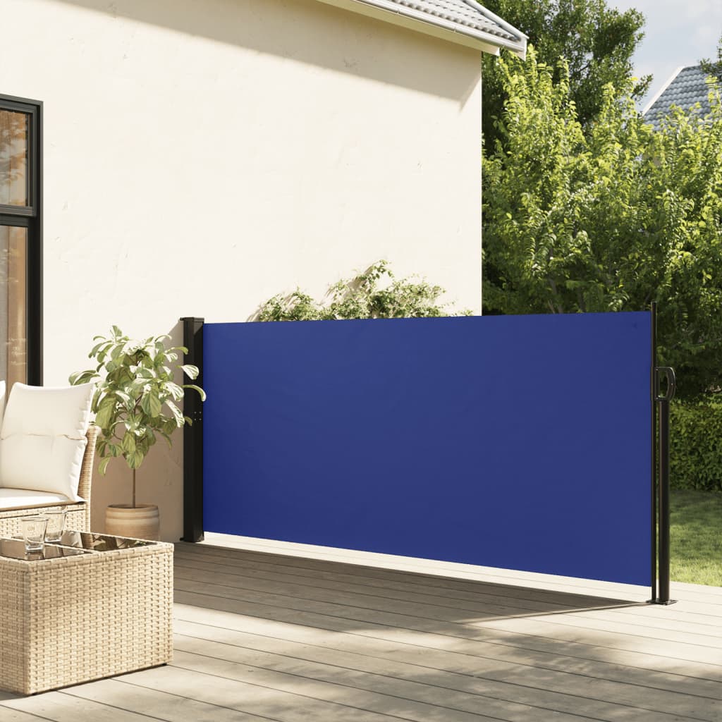 vidaXL Retractable Side Awning Blue 120x300 cm