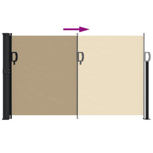 vidaXL Retractable Side Awning Beige 120x300 cm