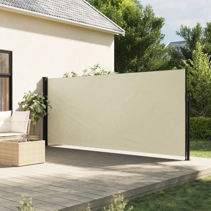 vidaXL Retractable Side Awning Cream 160x300 cm