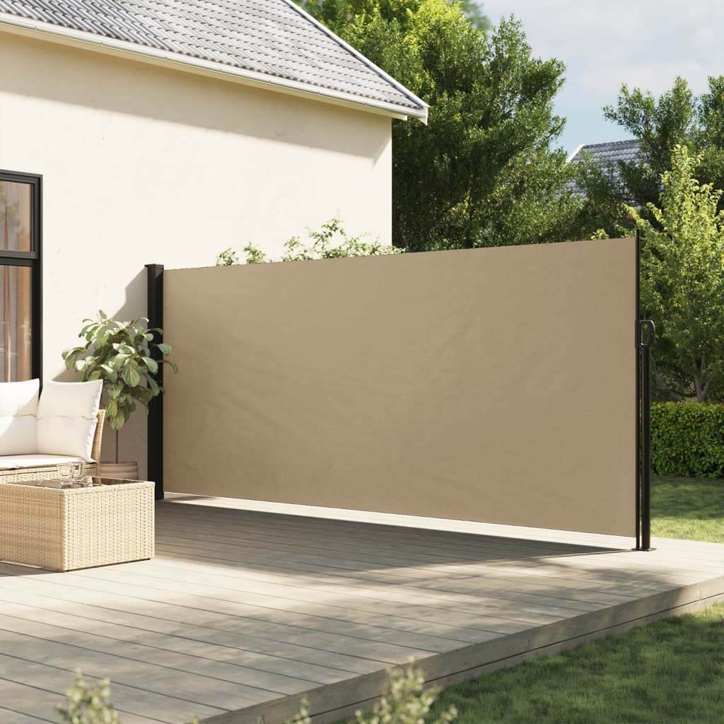 vidaXL Retractable Side Awning Beige 160x300 cm