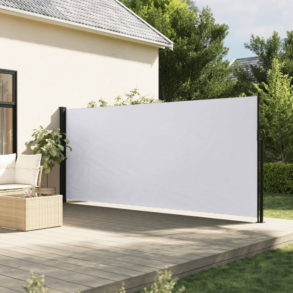 vidaXL Retractable Side Awning White 160x300 cm