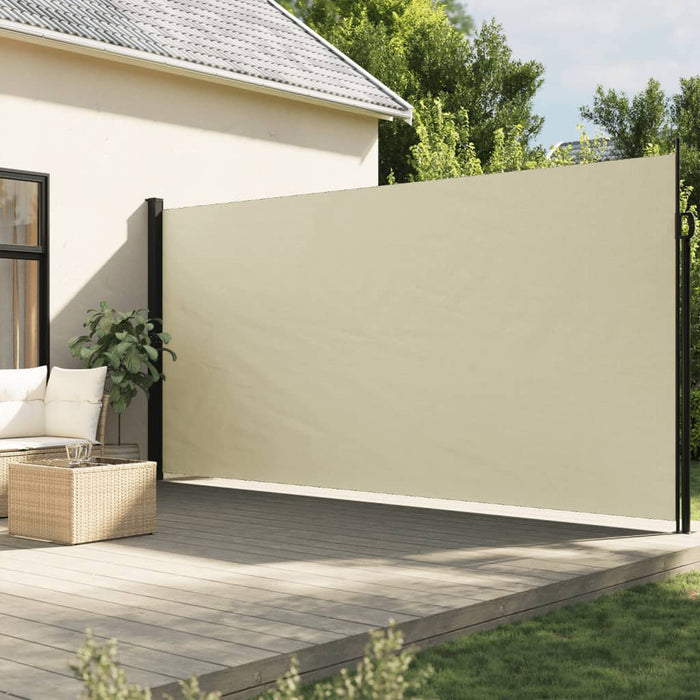 vidaXL Retractable Side Awning Cream 200x300 cm