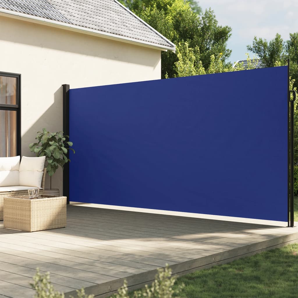 vidaXL Retractable Side Awning Blue 220x300 cm