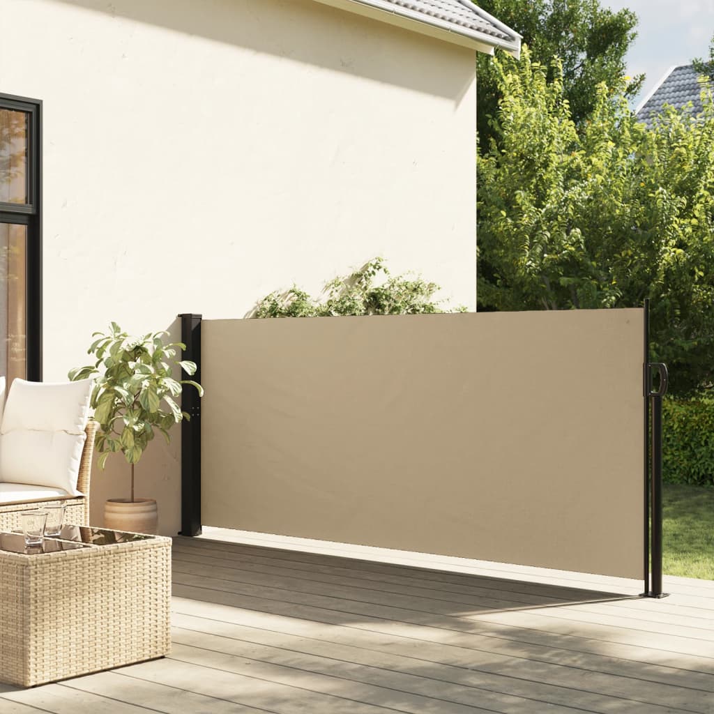 vidaXL Retractable Side Awning Beige 120x600 cm