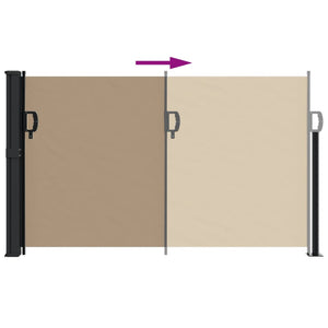 vidaXL Retractable Side Awning Taupe 120x600 cm