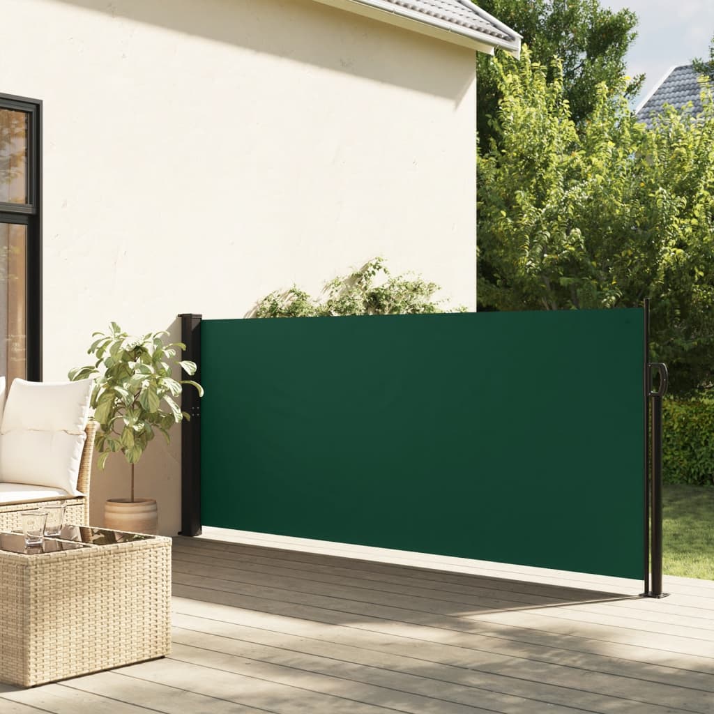 vidaXL Retractable Side Awning Dark Green 140x600 cm