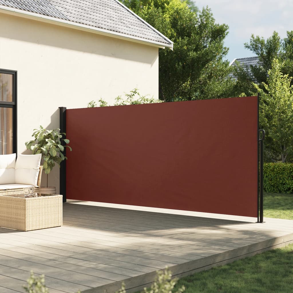 vidaXL Retractable Side Awning Brown 160x600 cm