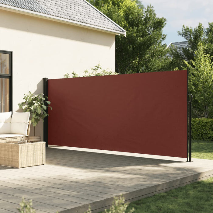 vidaXL Retractable Side Awning Brown 180x600 cm