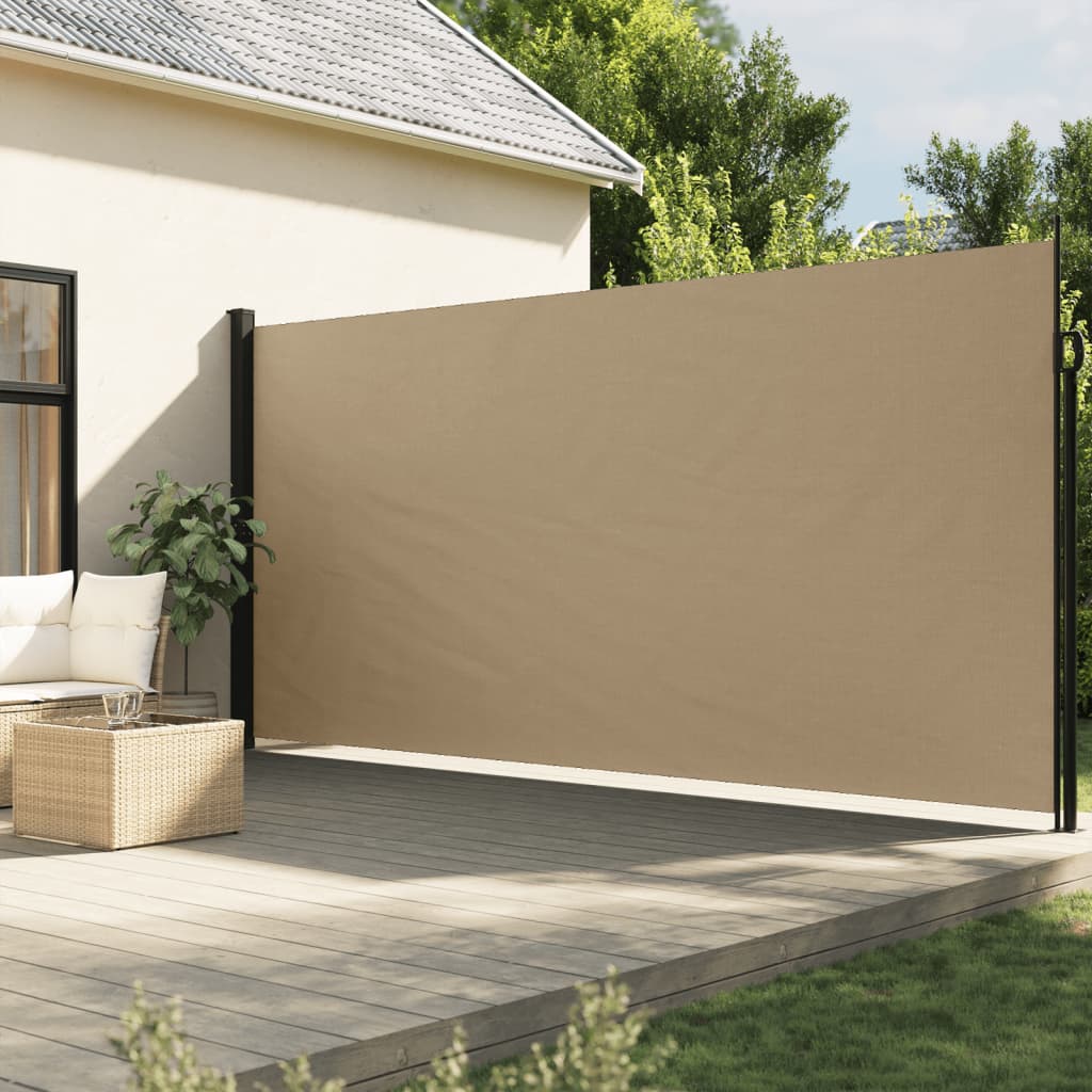 vidaXL Retractable Side Awning Beige 200x600 cm