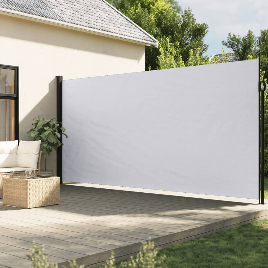 vidaXL Retractable Side Awning White 200x600 cm