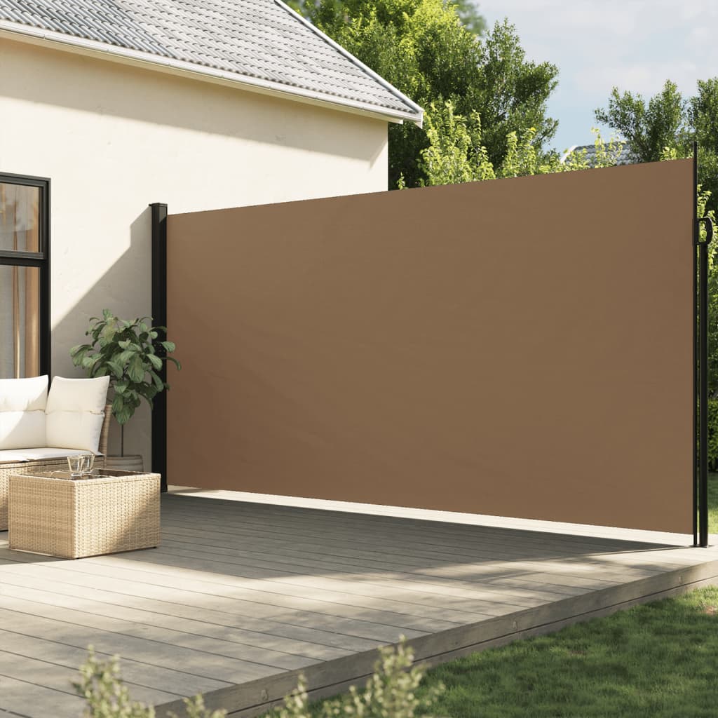 vidaXL Retractable Side Awning Taupe 200x600 cm