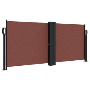 vidaXL Retractable Side Awning Brown 100x600 cm