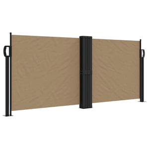 vidaXL Retractable Side Awning Taupe 100x600 cm