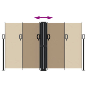 vidaXL Retractable Side Awning Taupe 140x600 cm