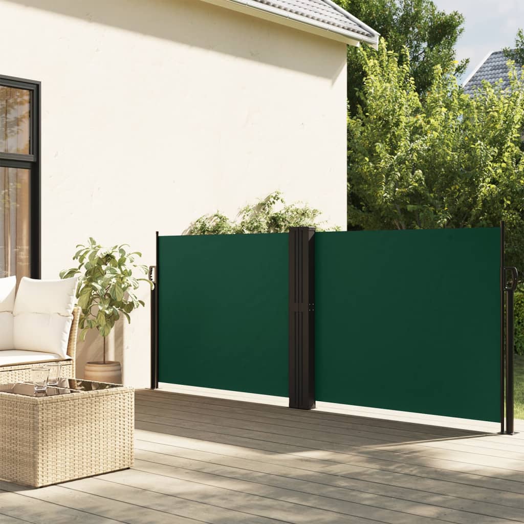 vidaXL Retractable Side Awning Dark Green 140x600 cm