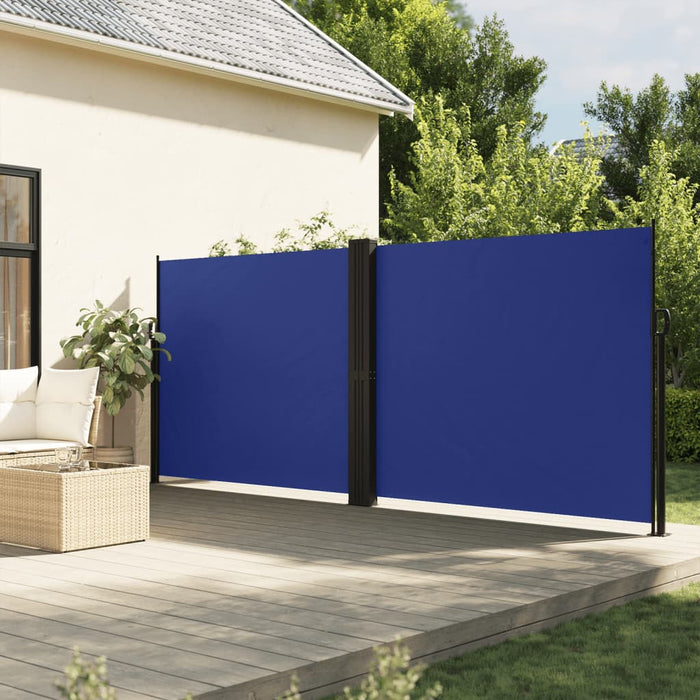 vidaXL Retractable Side Awning Blue 160x600 cm