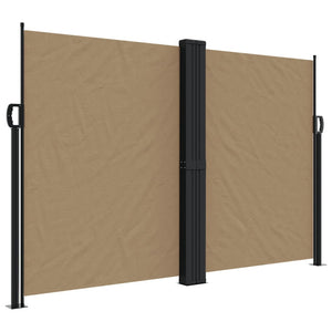 vidaXL Retractable Side Awning Taupe 160x600 cm