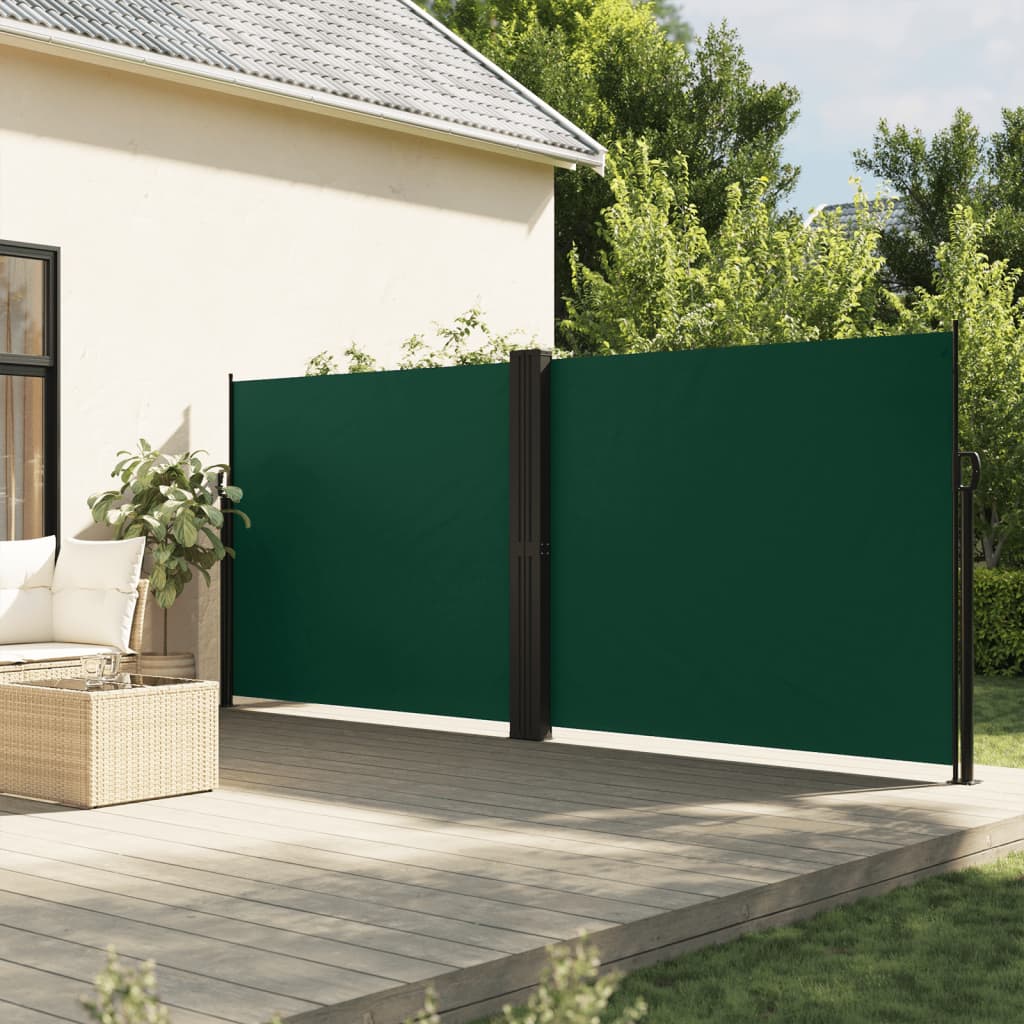 vidaXL Retractable Side Awning Dark Green 160x600 cm