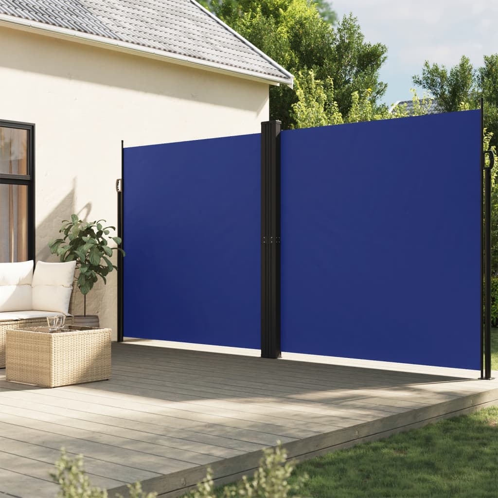 vidaXL Retractable Side Awning Blue 200x600 cm