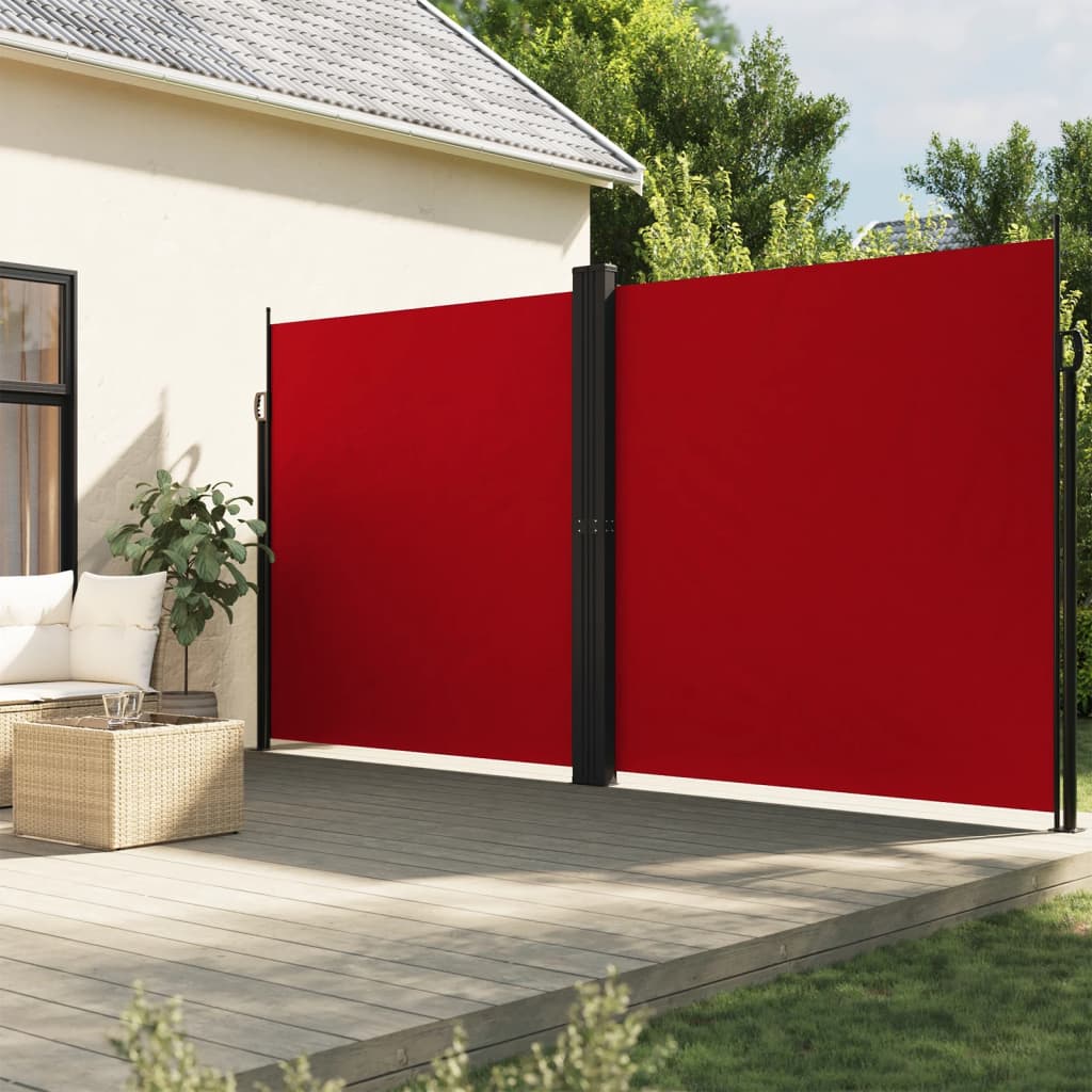 vidaXL Retractable Side Awning Red 200x600 cm