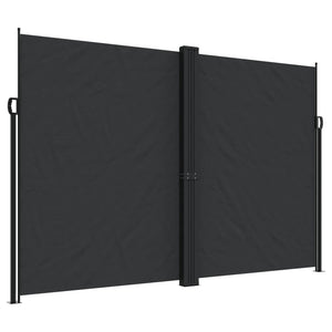 vidaXL Retractable Side Awning Black 220x600 cm