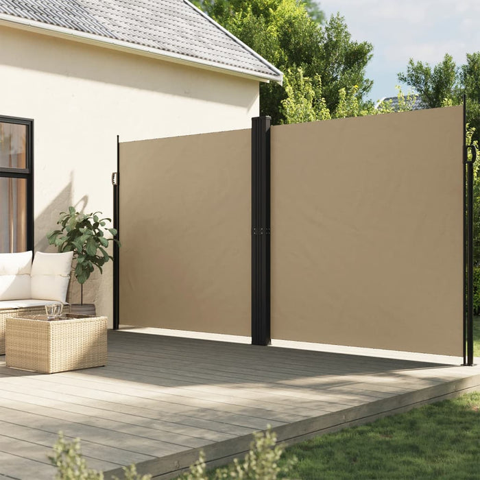 vidaXL Retractable Side Awning Beige 220x600 cm