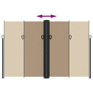 vidaXL Retractable Side Awning Taupe 220x600 cm