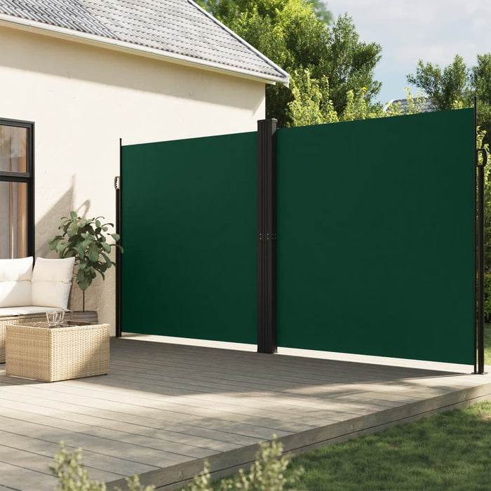 vidaXL Retractable Side Awning Dark Green 220x600 cm