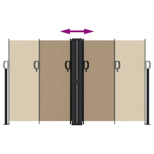 vidaXL Retractable Side Awning Taupe 140x1000 cm