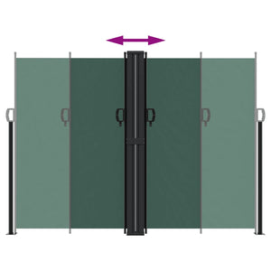 vidaXL Retractable Side Awning Dark Green 180x1000 cm