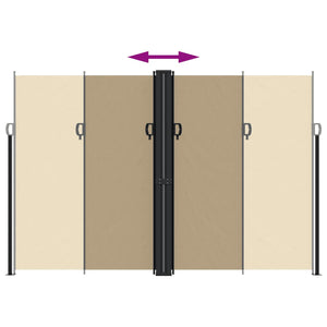 vidaXL Retractable Side Awning Beige 220x1000 cm