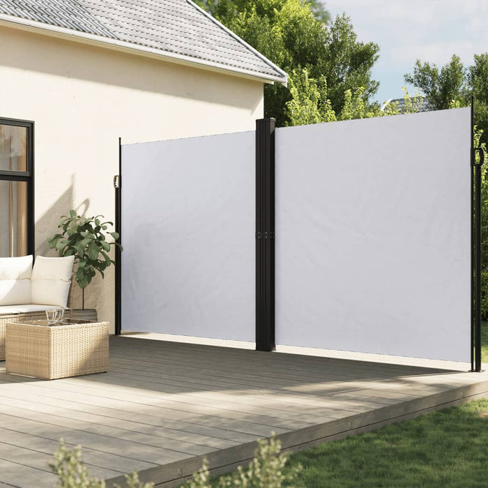 vidaXL Retractable Side Awning White 220x1000 cm