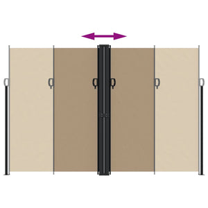 vidaXL Retractable Side Awning Taupe 220x1000 cm