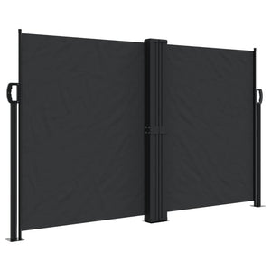 vidaXL Retractable Side Awning Black 140x1200 cm