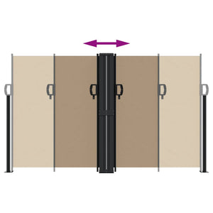 vidaXL Retractable Side Awning Taupe 140x1200 cm