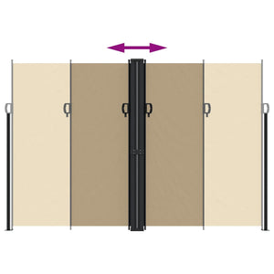 vidaXL Retractable Side Awning Beige 220x1200 cm