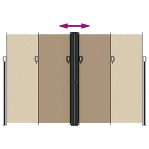 vidaXL Retractable Side Awning Taupe 220x1200 cm