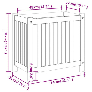 vidaXL Garden Planter with Liner 54x31x50 cm Solid Wood Acacia