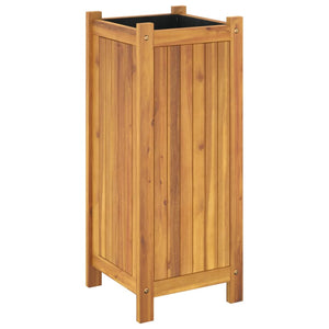 vidaXL Garden Planter with Liner 31x31x75 cm Solid Wood Acacia