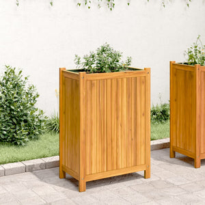 vidaXL Garden Planter with Liner 54x31x75 cm Solid Wood Acacia