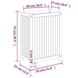 vidaXL Garden Planter with Liner 54x31x75 cm Solid Wood Acacia